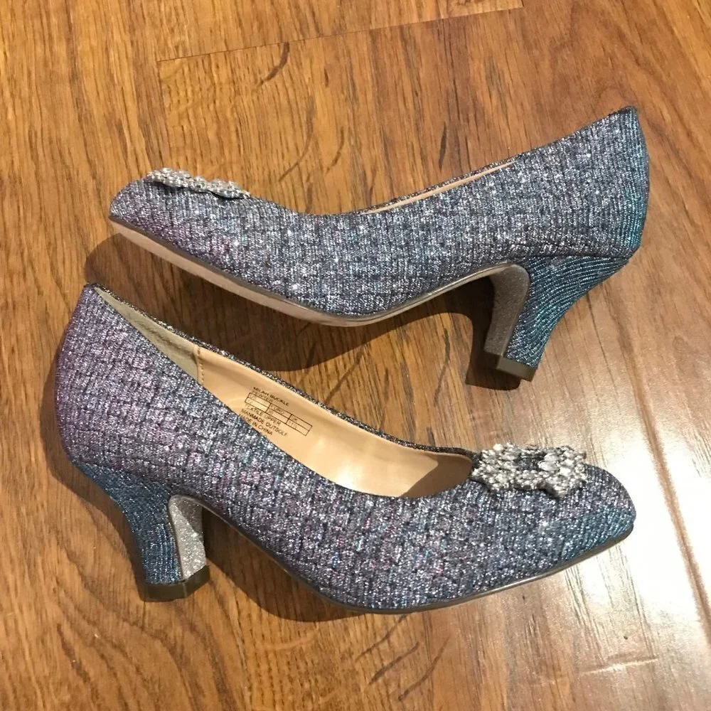 Badgley Mischka glitter crystal heels